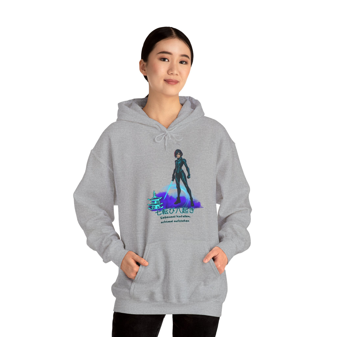 Hoodie  Anime "siebenmal hinfallen - achtmal aufstehen"