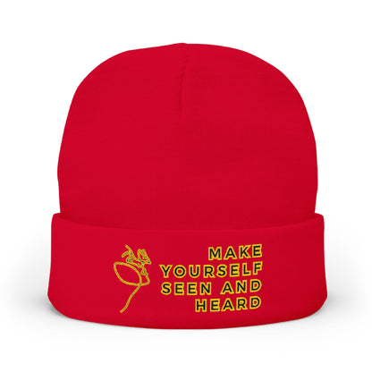 Make yourself seen and heard - Beanie, Knit Beanie, Custom Beanie Hat