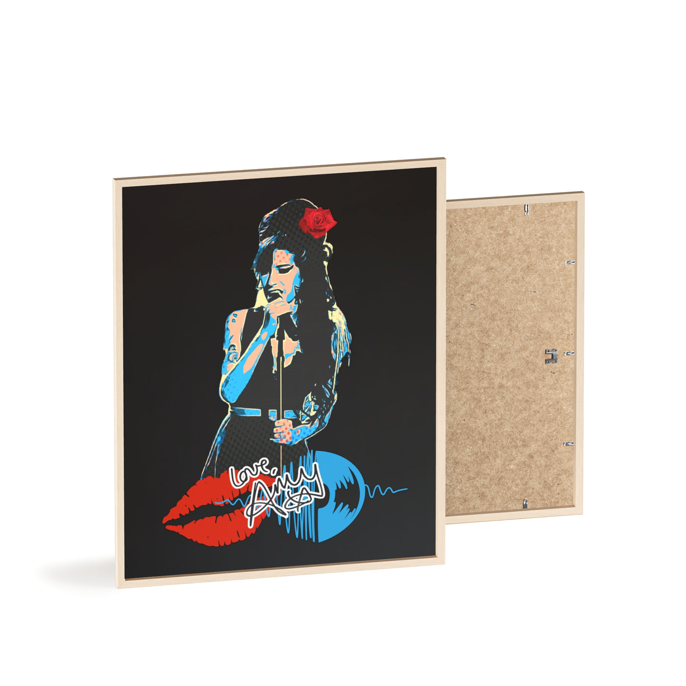Love Amy Winehouse Poster with Wooden Frame - Vibrant Wall Art for Music Lovers