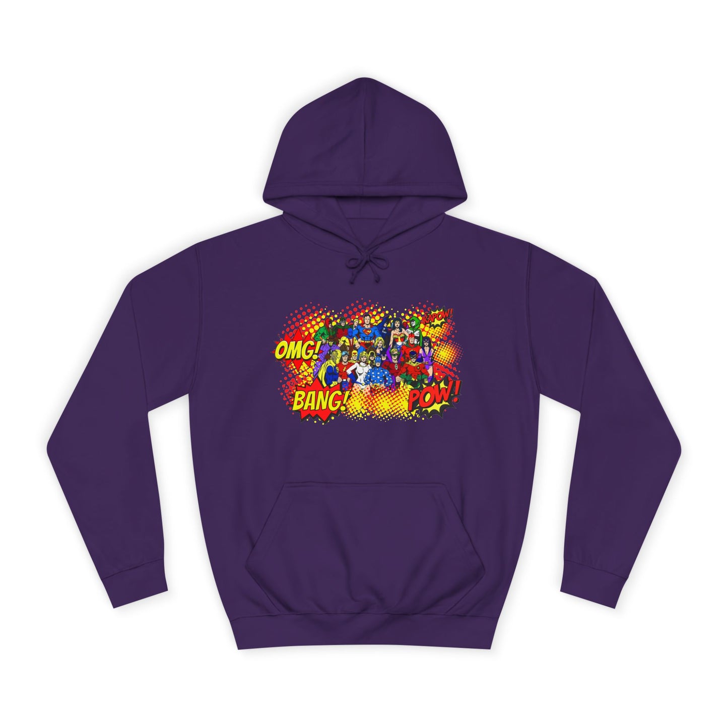 Superhero Graphic Hoodie, Unisex College Sweatshirt, Marvel DC Fans Apparel, Comic Book Lover Gift, Fun Cosplay Outfit