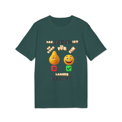 Funny Graphic T-Shirt - 'Das Leben ist zu kurz für ein langes Gesicht'