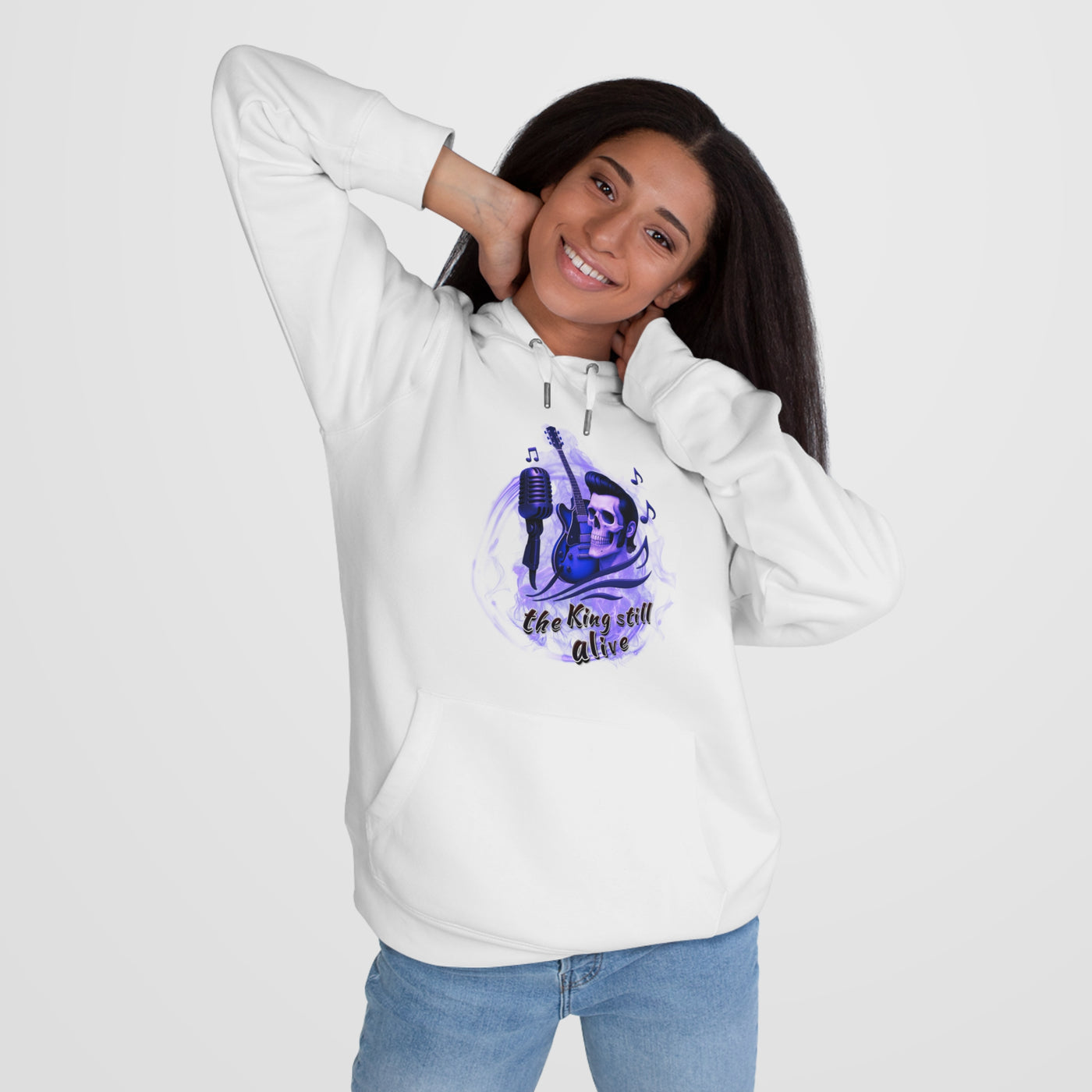 Rock 'n' Roll King Hooded Sweatshirt - 'The King Still Alive' Graphic