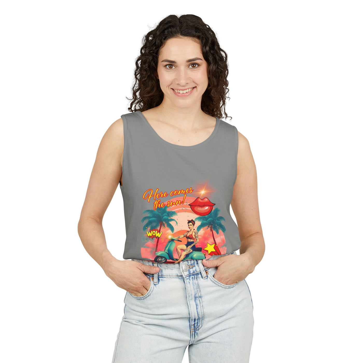 Retro Summer Vibes Tank Top Here comes the sun