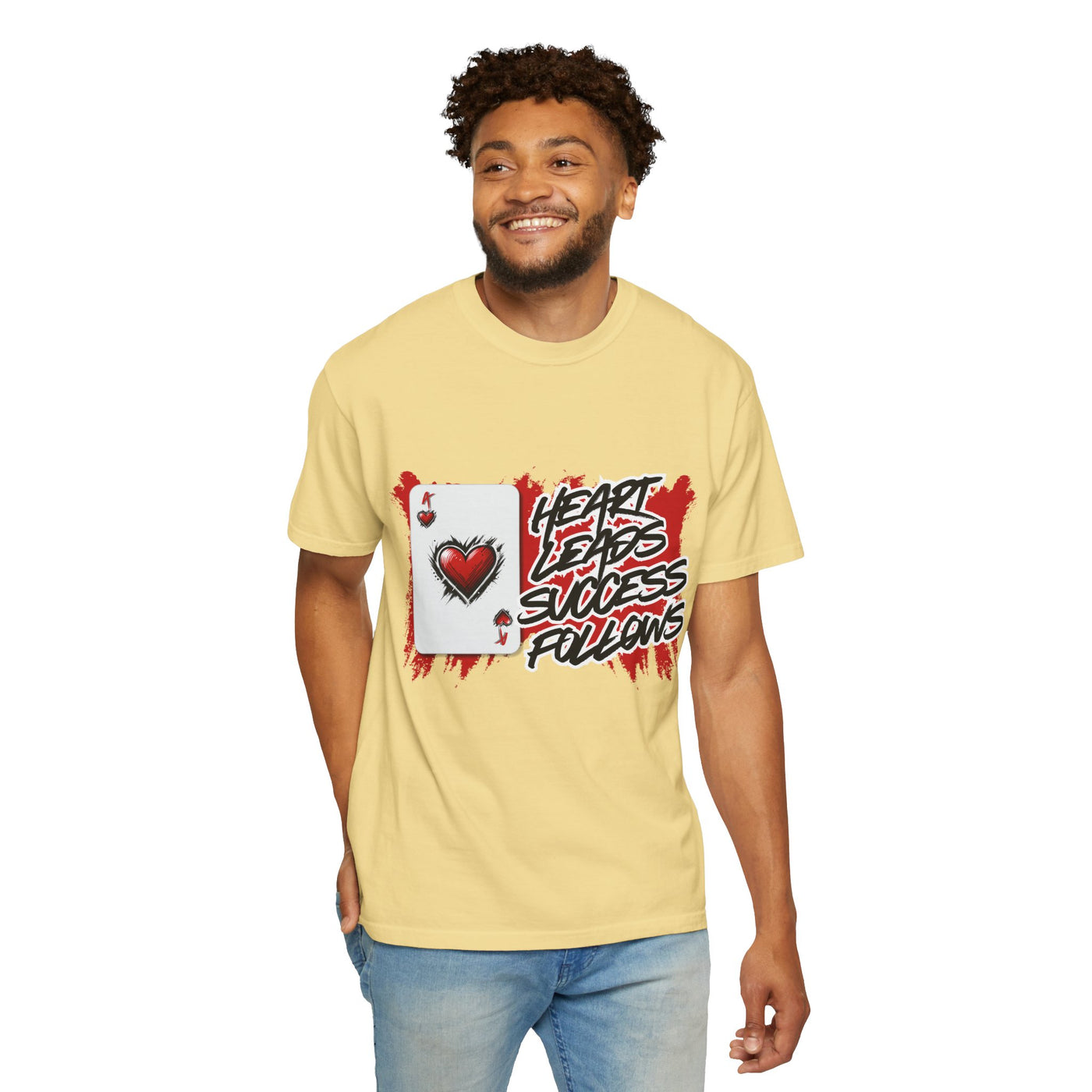 Heart Leads Success Unisex Heavy Cotton Tee | Graphic Tee | Casual Wear | Gift for Gamers | Inspirational Fashion | Streetwear