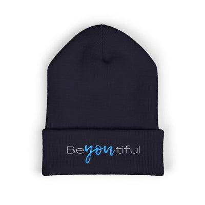 Vibrant "BeYoutiful" Cuffed Beanie - Stylish Embroidered Hat for Self-Expression