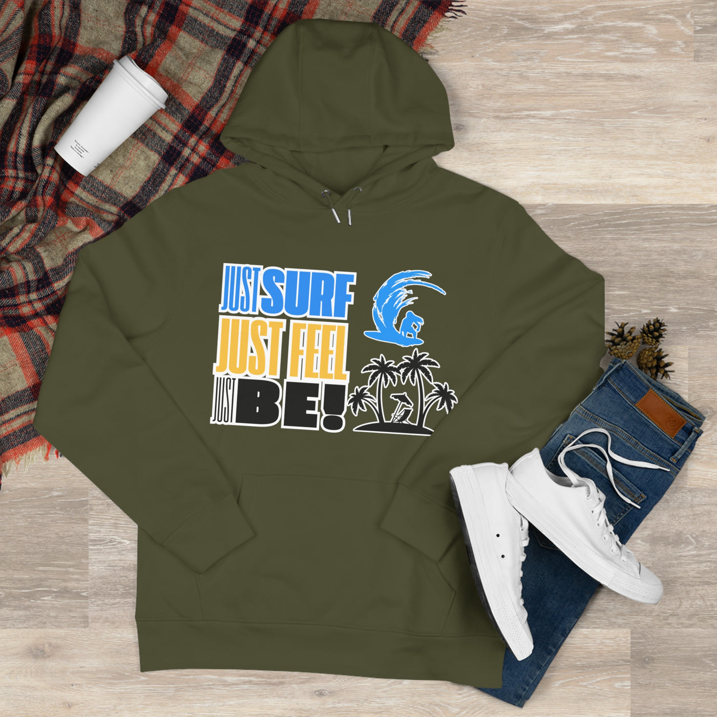 Just Surf Hooded Sweatshirt - Perfect for Beach Lovers and Surf Enthusiasts