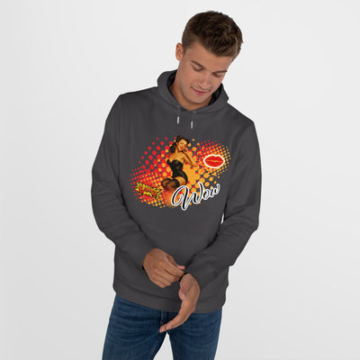 Retro Pin-Up Queen Hooded Sweatshirt - 'Wow' Graphic