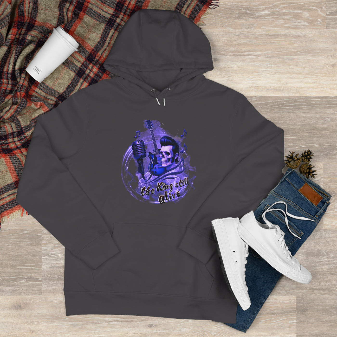 Rock 'n' Roll King Hooded Sweatshirt - 'The King Still Alive' Graphic