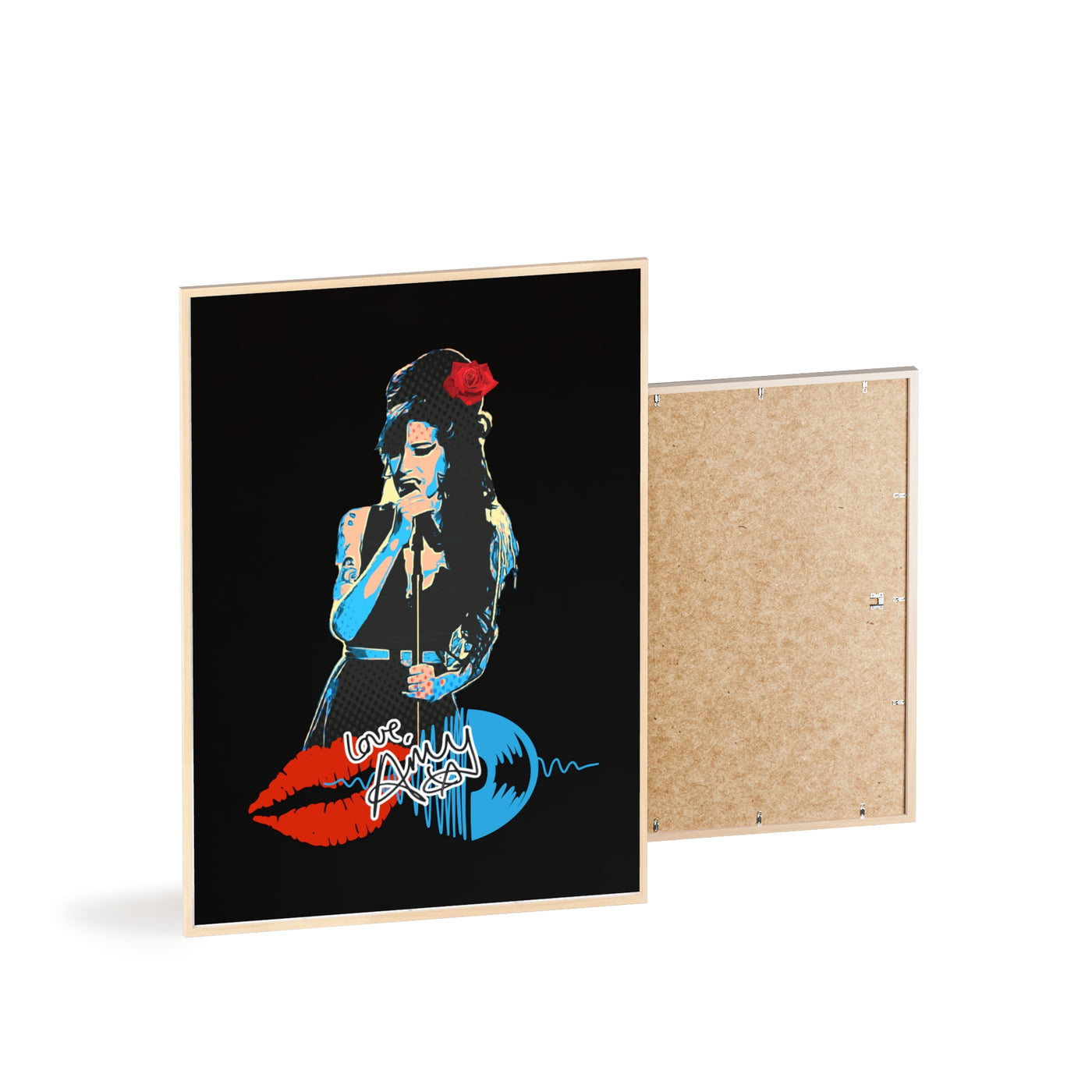 Love Amy Winehouse Poster with Wooden Frame - Vibrant Wall Art for Music Lovers