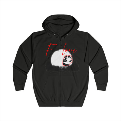 Falling in Love Hoodie, Inspirational Zip-Up, Unisex Sweatshirt