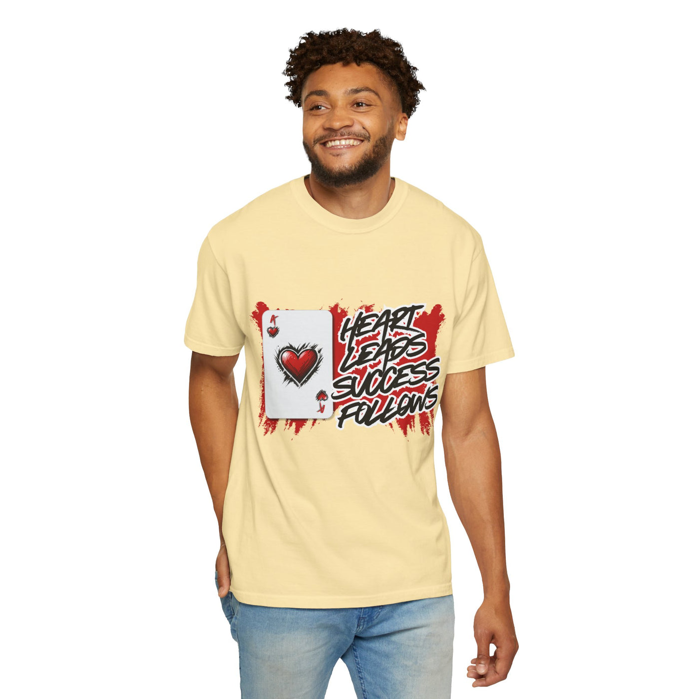 Heart Leads Success Unisex Heavy Cotton Tee | Graphic Tee | Casual Wear | Gift for Gamers | Inspirational Fashion | Streetwear