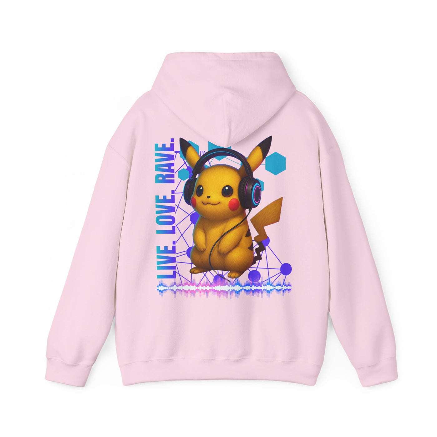 Rave Hoddie, Live Love Rave - Techno - Pokemon