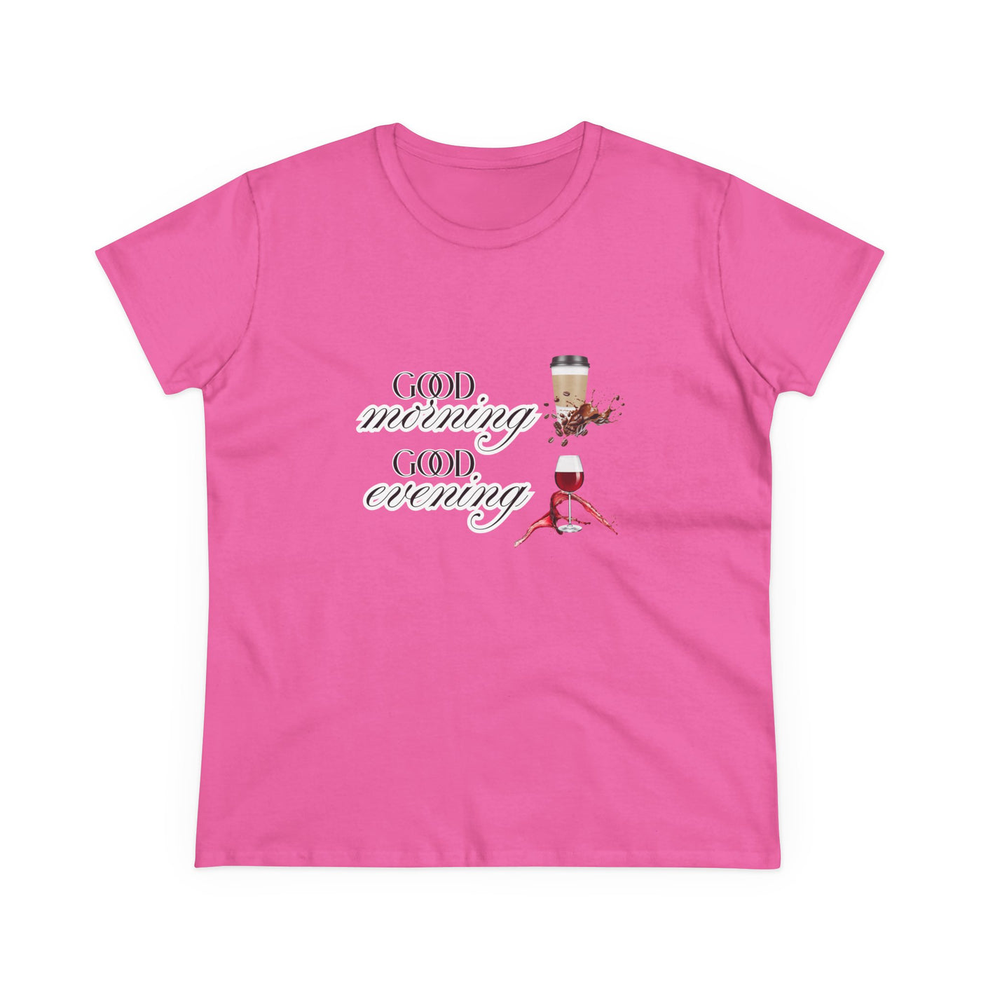 Good Morning - Good Evening  Cotton Tee, Women's Graphic Shirt