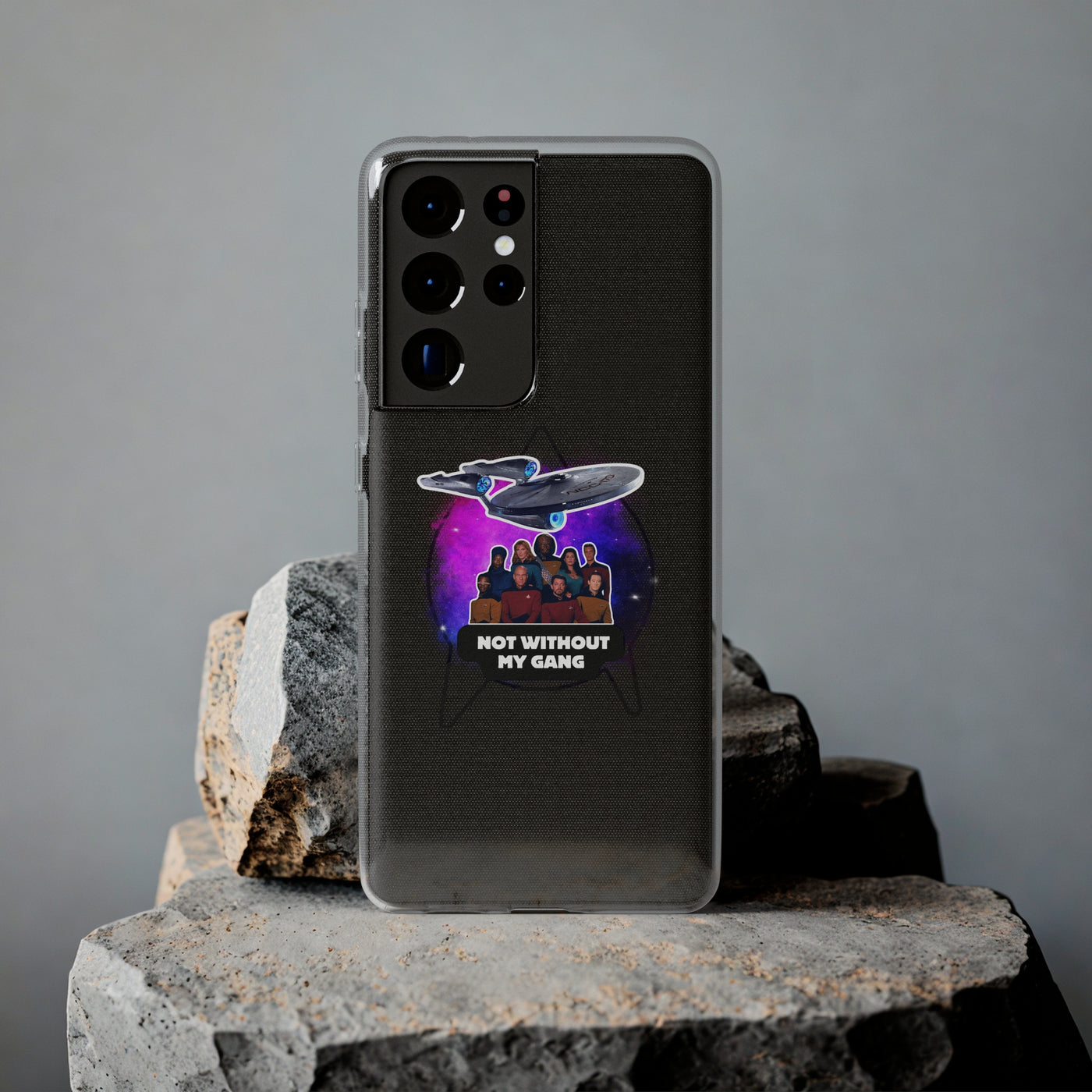 Galaxy-Inspired Soft Phone Case - Not Without My Gang, Star Trek Lovers Handyhülle