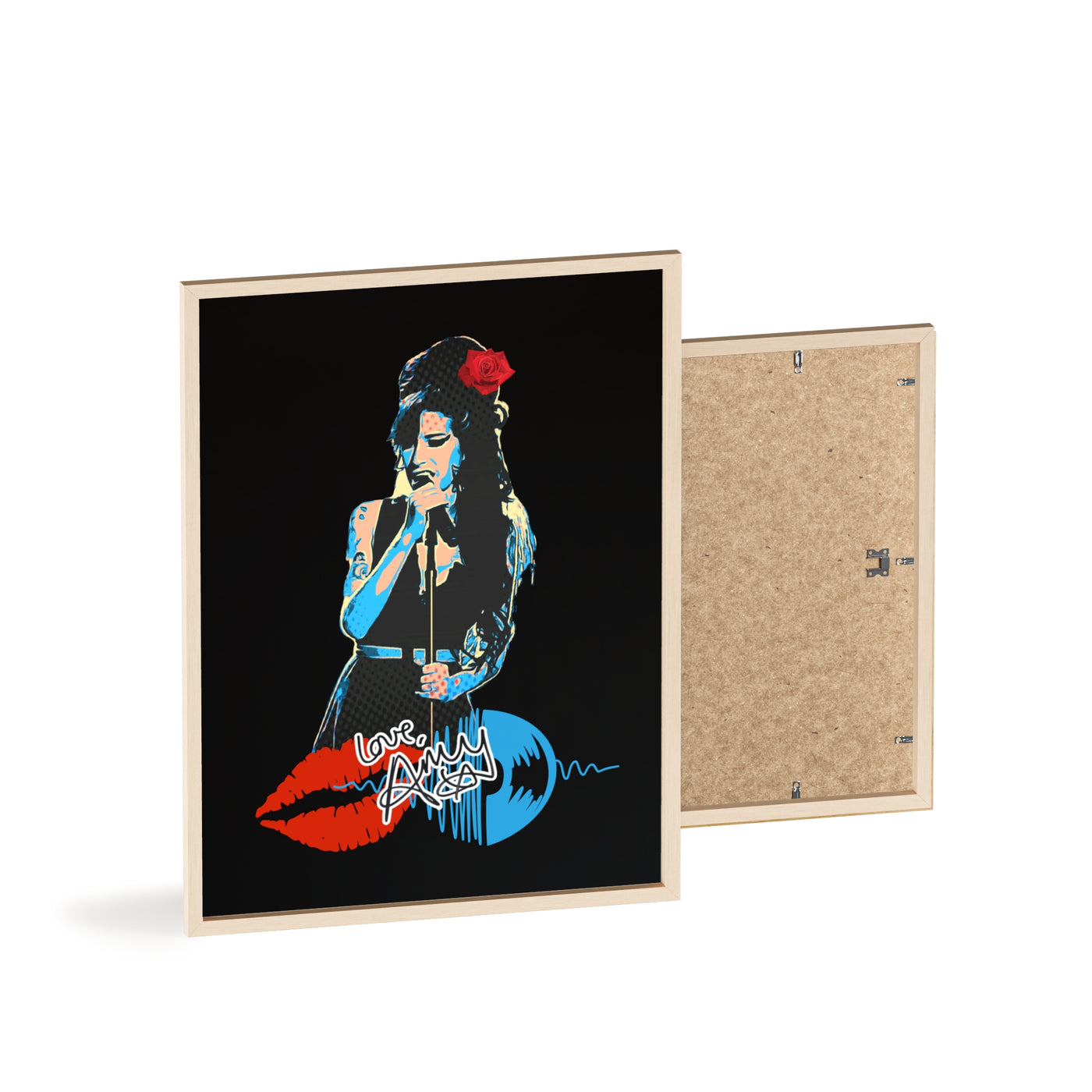 Love Amy Winehouse Poster with Wooden Frame - Vibrant Wall Art for Music Lovers