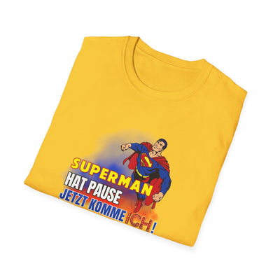 Superman Pause Unisex Softstyle T-Shirt - Fun Graphic Tee for Comic Fans