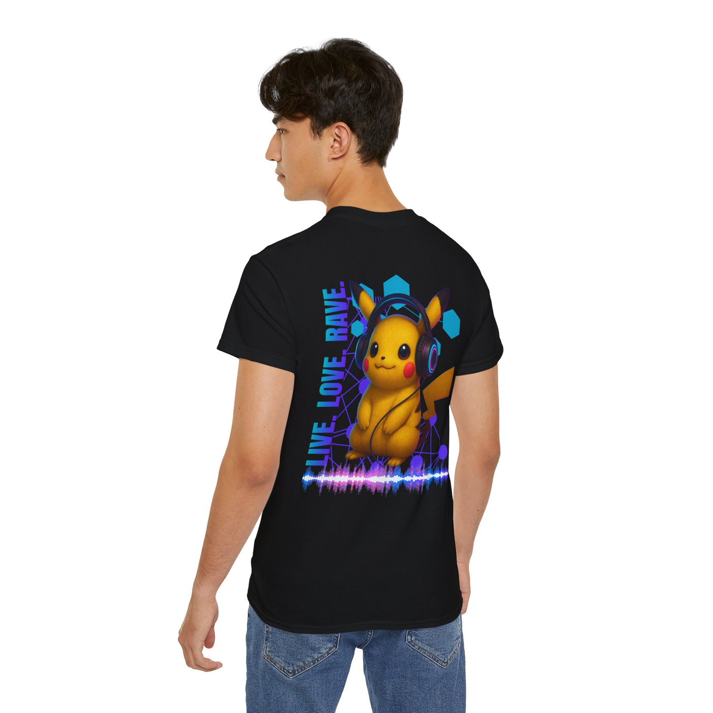 Rave T-Shirt, Fun Music Shirt, Live Love Rave - Techno - Pokemon