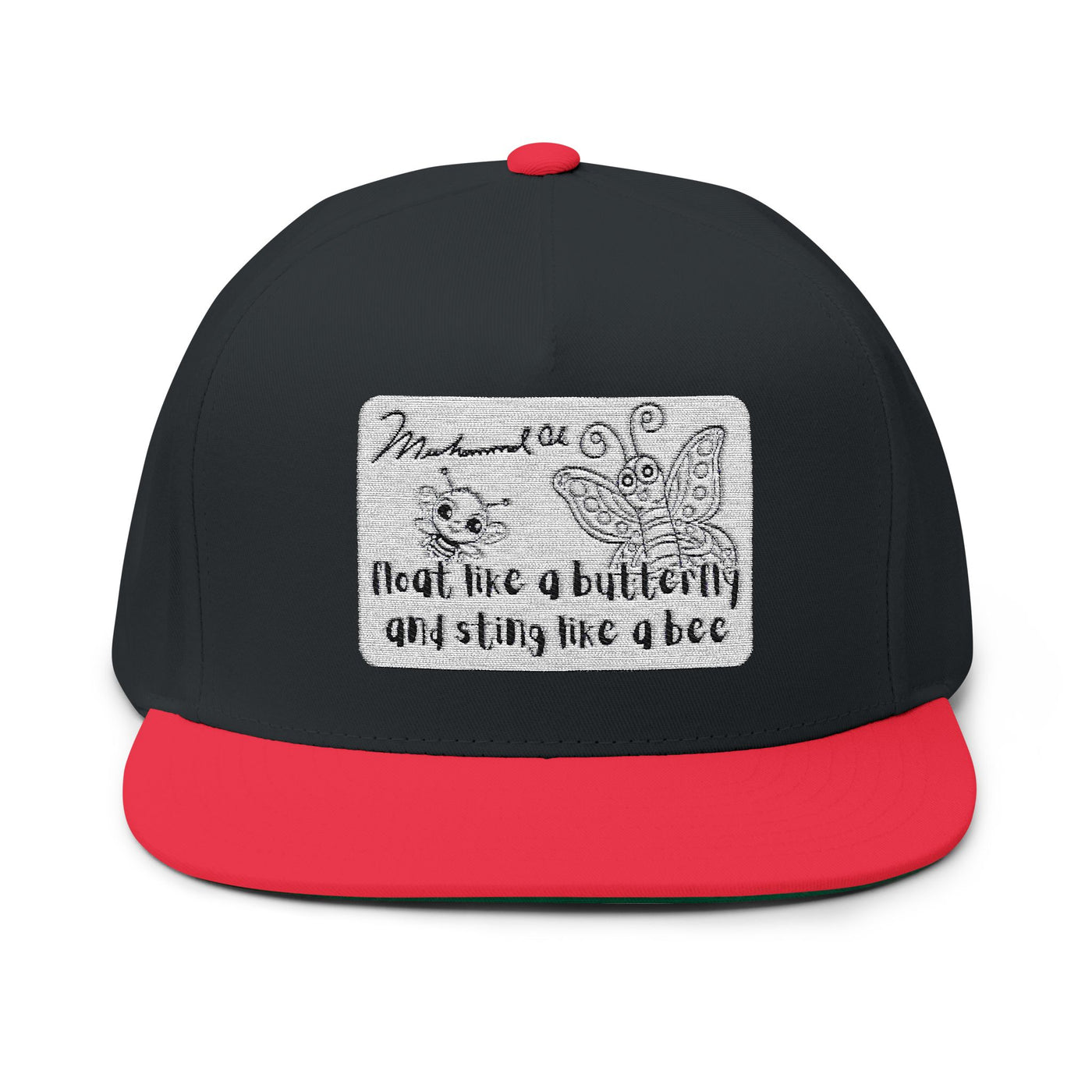 Butterfly and Bee Muhammad Ali Flat Bill Cap | Trendy Snapback Hat