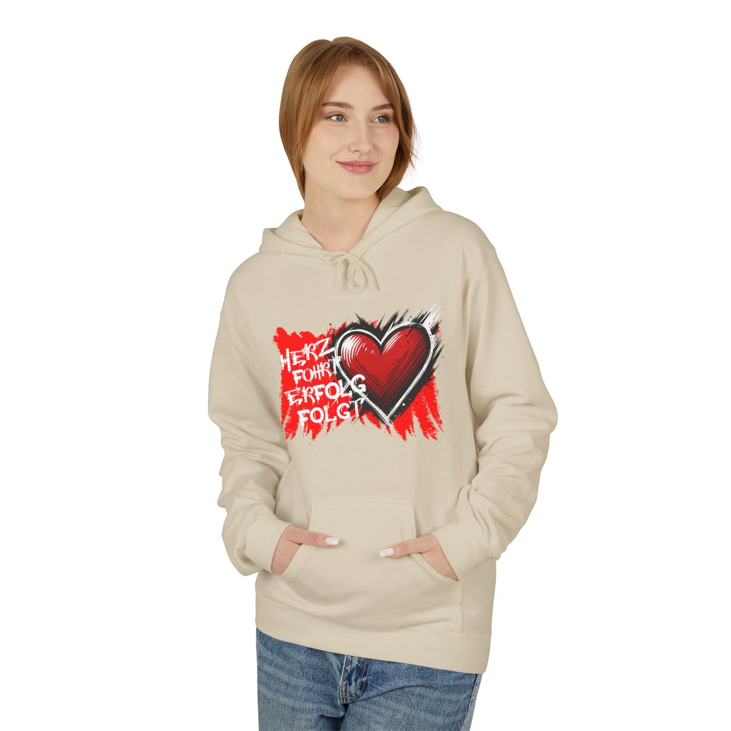 Herz führt Erfolg folgt Hoodie