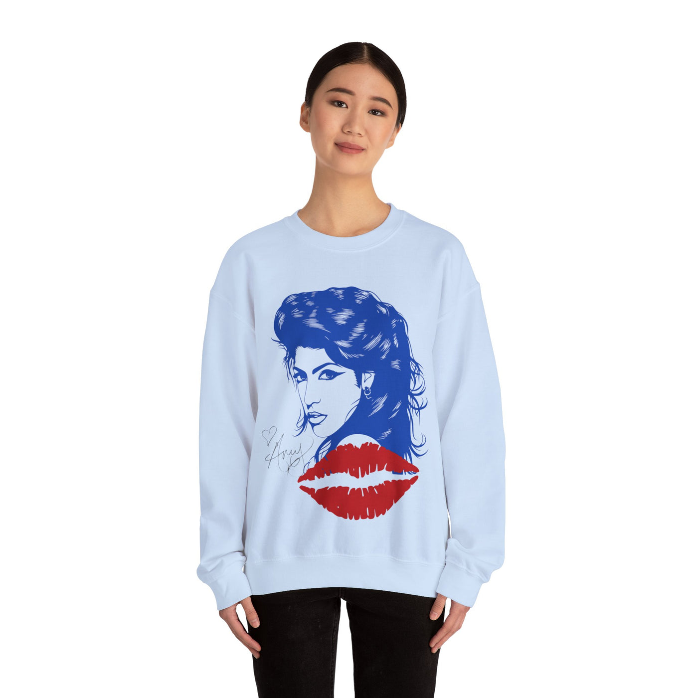 Amy Retro Kiss Graphic Hooded Sweatshirt for Fashion Lovers 