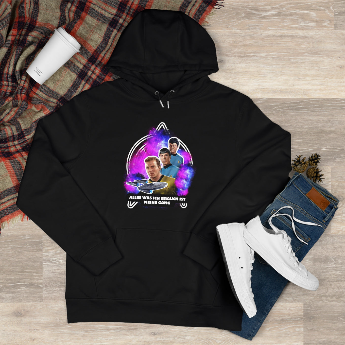 Hoodie Sweatshirt - Star trek "alles was ich brauch ist meine Gang"