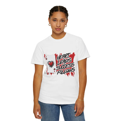 Heart Leads Success Unisex Heavy Cotton Tee | Graphic Tee | Casual Wear | Gift for Gamers | Inspirational Fashion | Streetwear