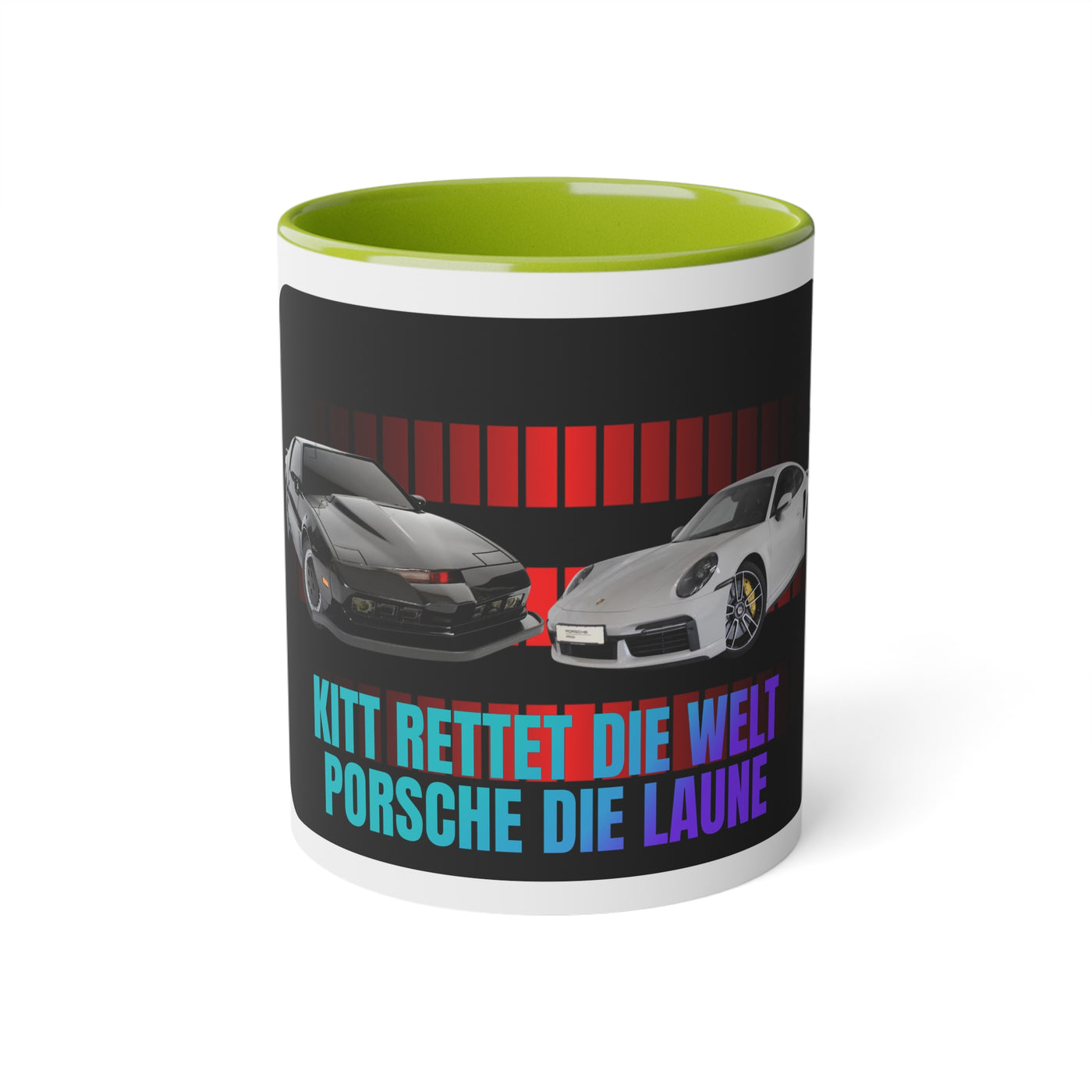 KITT and Porsche Die Laune Mug, KITT Mug, Porsche Mug, Tasse