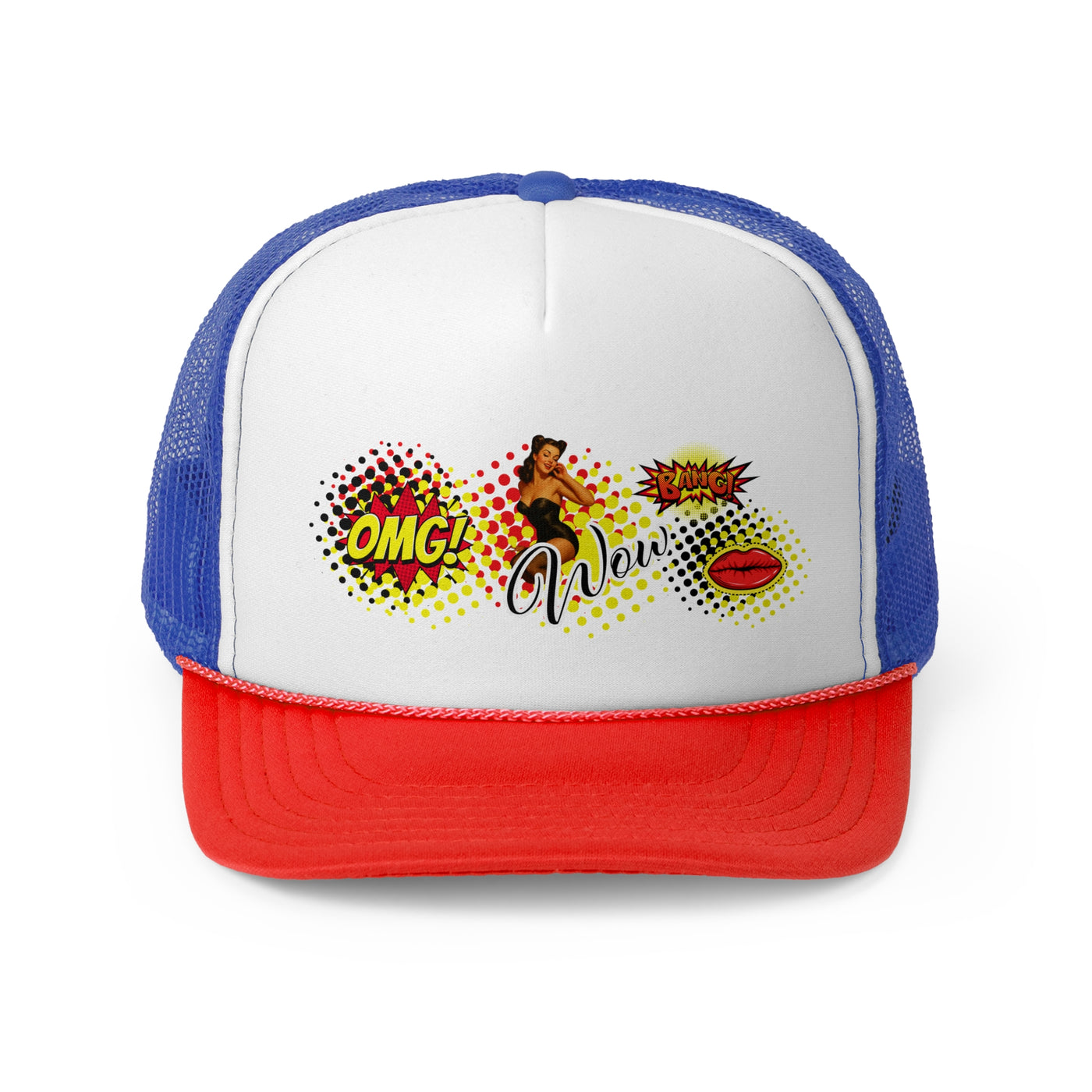 Fun Pop Art Trucker Cap - OMG! Wow! Comic Style Hat 
