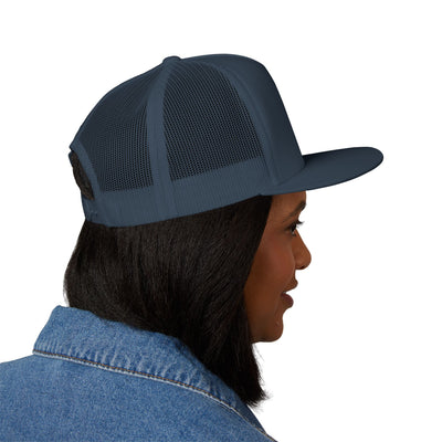 Embroidered 5 Panel Trucker Cap - Fake it til you make it