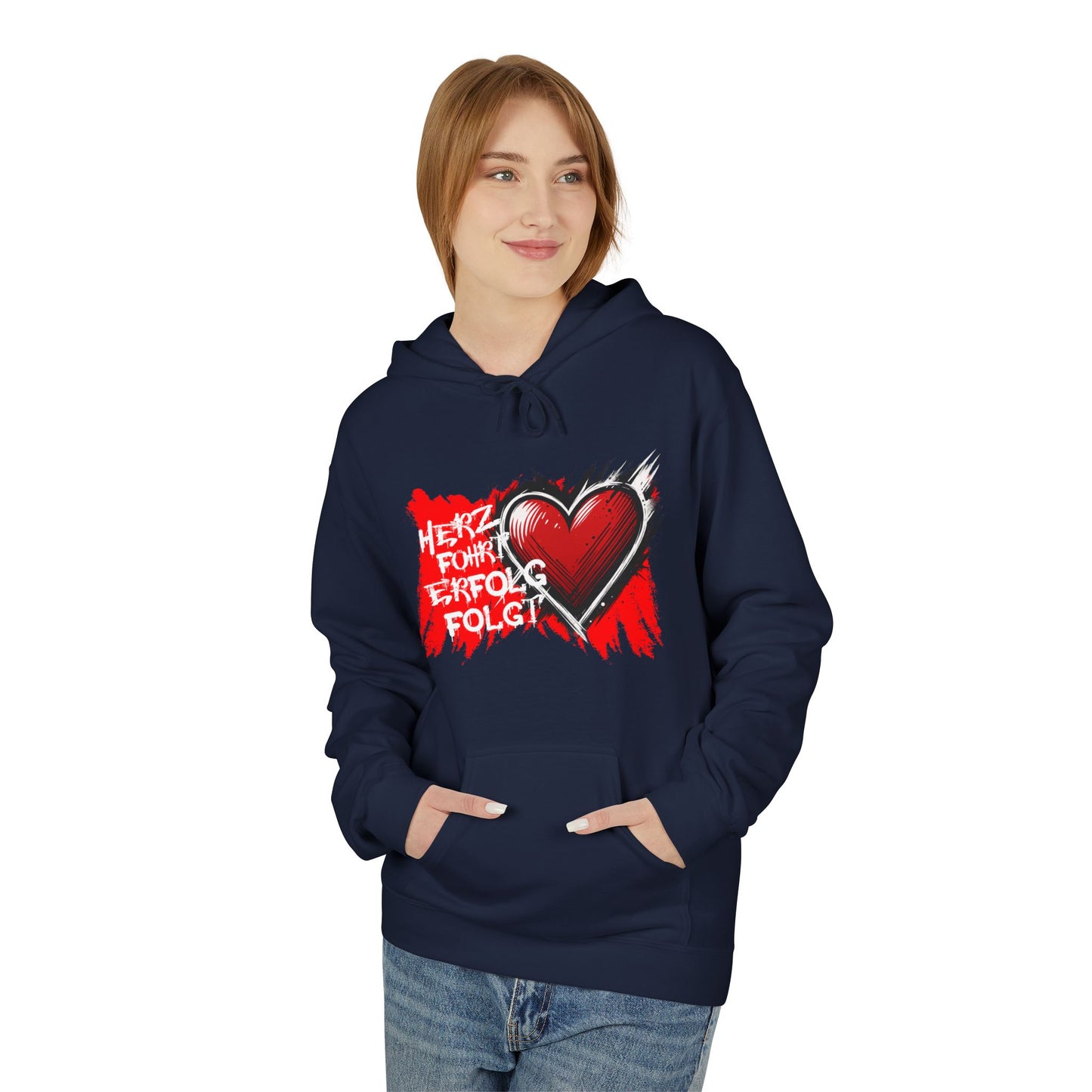 Herz führt Erfolg folgt Hoodie