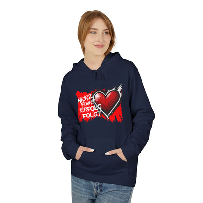 Herz führt Erfolg folgt Hoodie