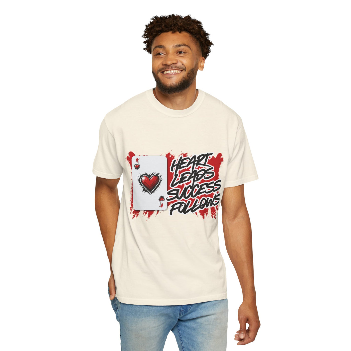 Heart Leads Success Unisex Heavy Cotton Tee | Graphic Tee | Casual Wear | Gift for Gamers | Inspirational Fashion | Streetwear
