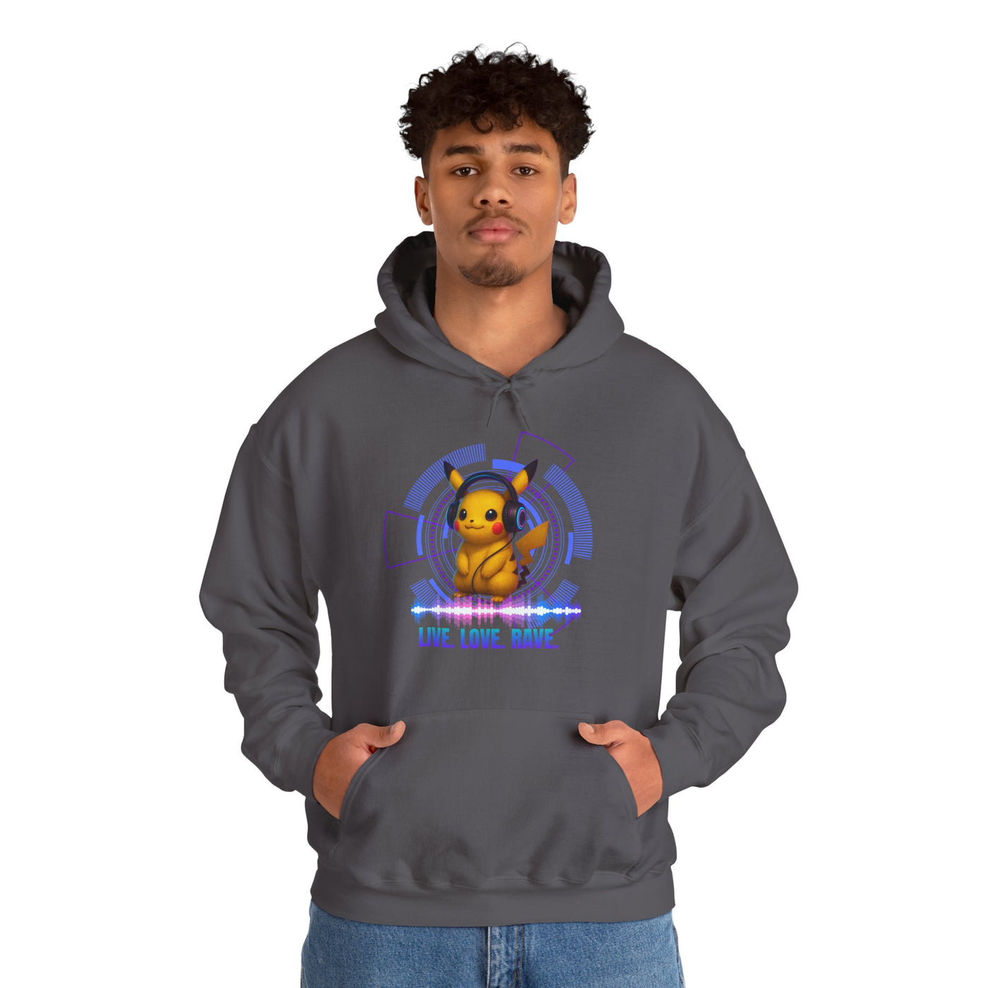 Rave Hoddie, Live Love Rave - Techno - Pokemon