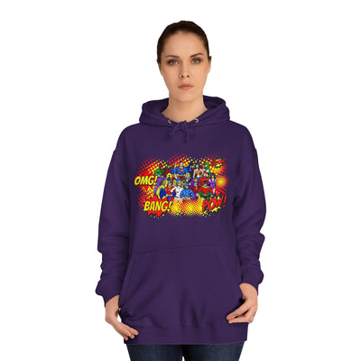 Superhero Graphic Hoodie, Unisex College Sweatshirt, Marvel DC Fans Apparel, Comic Book Lover Gift, Fun Cosplay Outfit