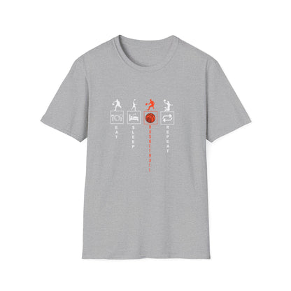 Basketball Life Unisex T-Shirt - Eat, Sleep, Basketball, Repeat