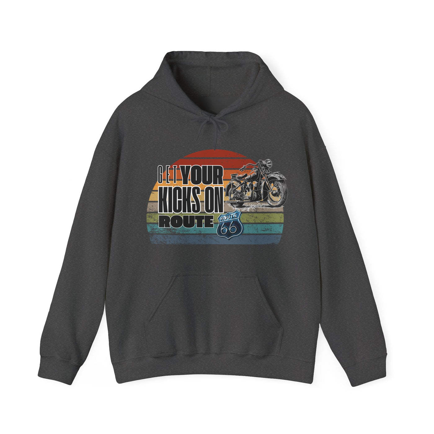 Retro Motorcycle Adventure Hoodie - 'Get Your Kicks On Route 66'
