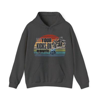 Retro Motorcycle Adventure Hoodie - 'Get Your Kicks On Route 66'