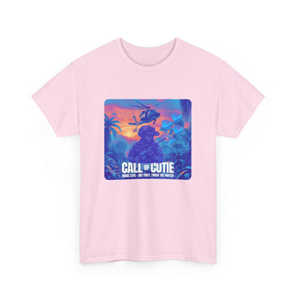 Retro Call of Cutie Unisex Oversized Boxy Tee - Chill Vibes for Game Lovers 