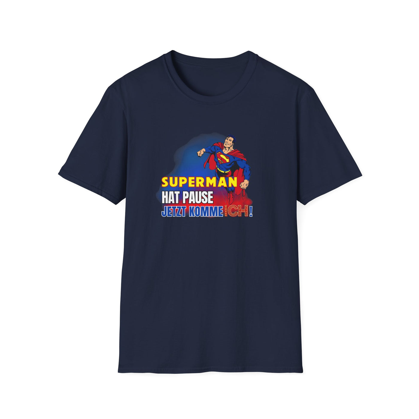 Superman Pause Unisex Softstyle T-Shirt - Fun Graphic Tee for Comic Fans