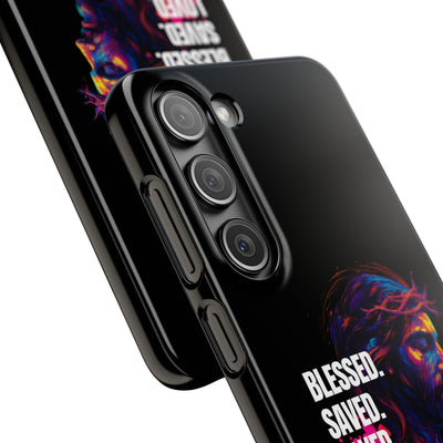 Blessed Saved loved - Snap Case - Jesus