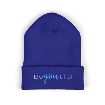 Vibrant "BeYoutiful" Cuffed Beanie - Stylish Embroidered Hat for Self-Expression