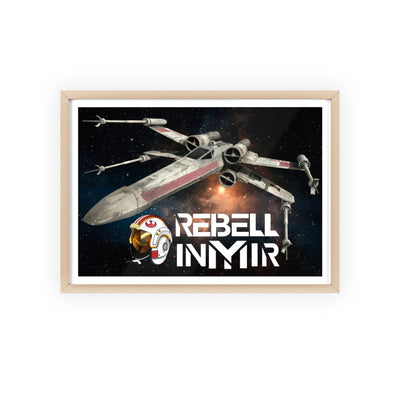 Star Wars X-Wing Fighter Poster with Wooden Frame - Rebel Inyir Decor