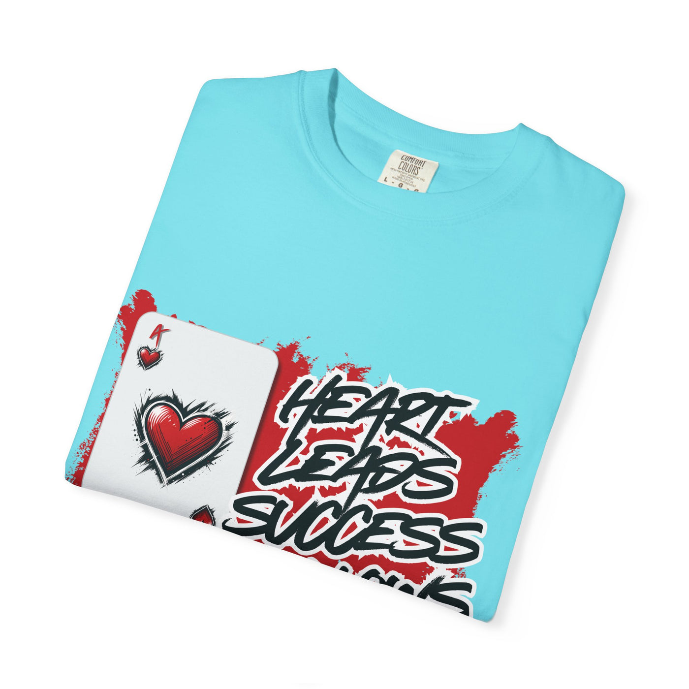 Heart Leads Success Unisex Heavy Cotton Tee | Graphic Tee | Casual Wear | Gift for Gamers | Inspirational Fashion | Streetwear