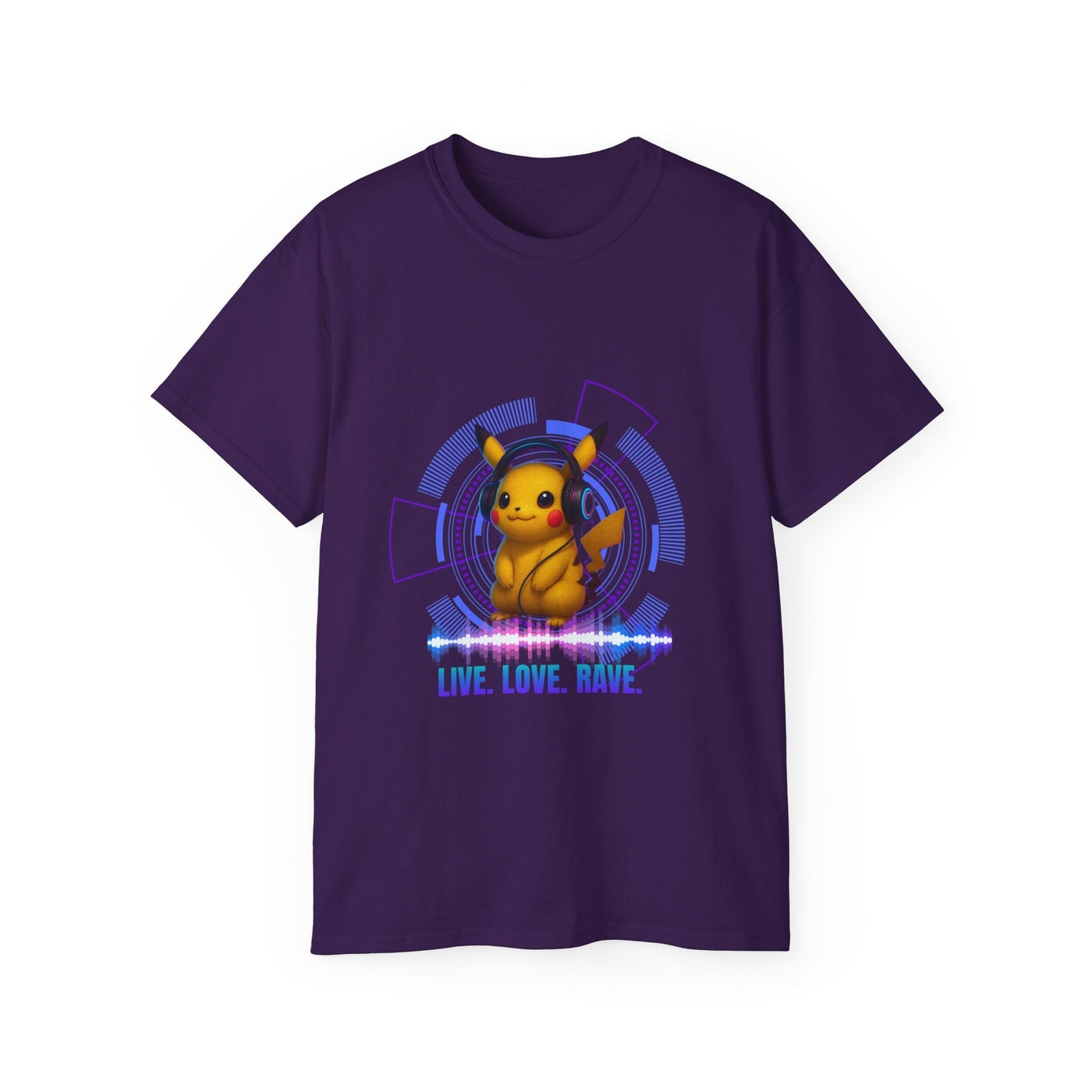 Rave T-Shirt, Fun Music Shirt, Live Love Rave - Techno - Pokemon