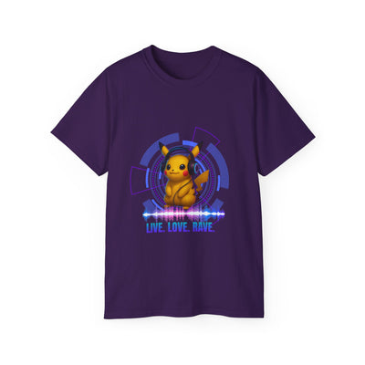 Rave T-Shirt, Fun Music Shirt, Live Love Rave - Techno - Pokemon