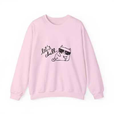 Let's Chill Cat Sweatshirt - Unisex Garment-Dyed Pullover for Cozy Days