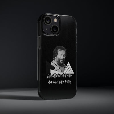 Handyhülle Unique Phone Cover, Ich wollte die Welt retten, dann gabs Mittag