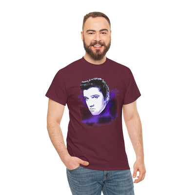 Elvis Portrait Unisex Heavy Cotton Tee - Retro Music Fan Gift