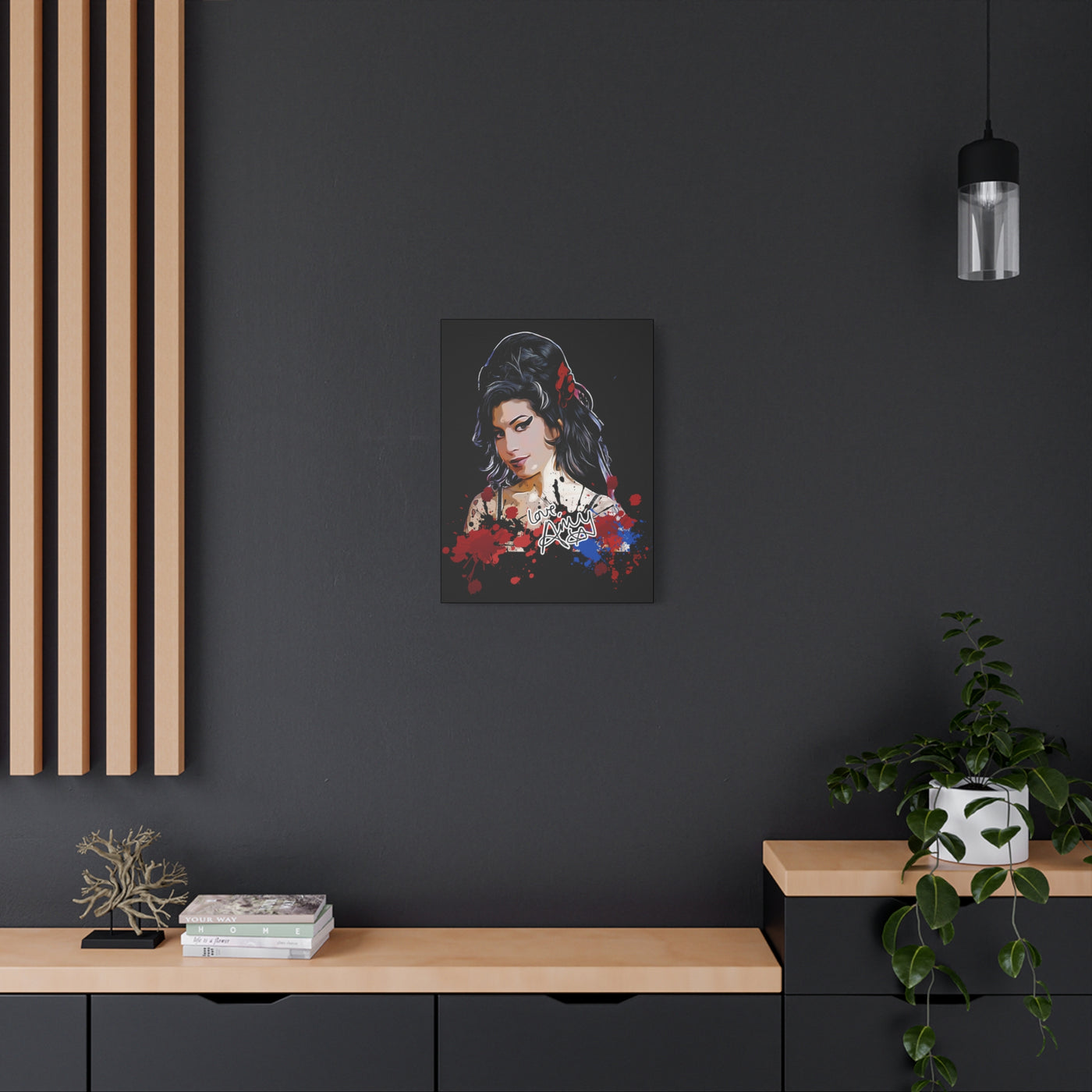 Amy Winehouse Art Canvas - Stretched Wall Decor with Signature