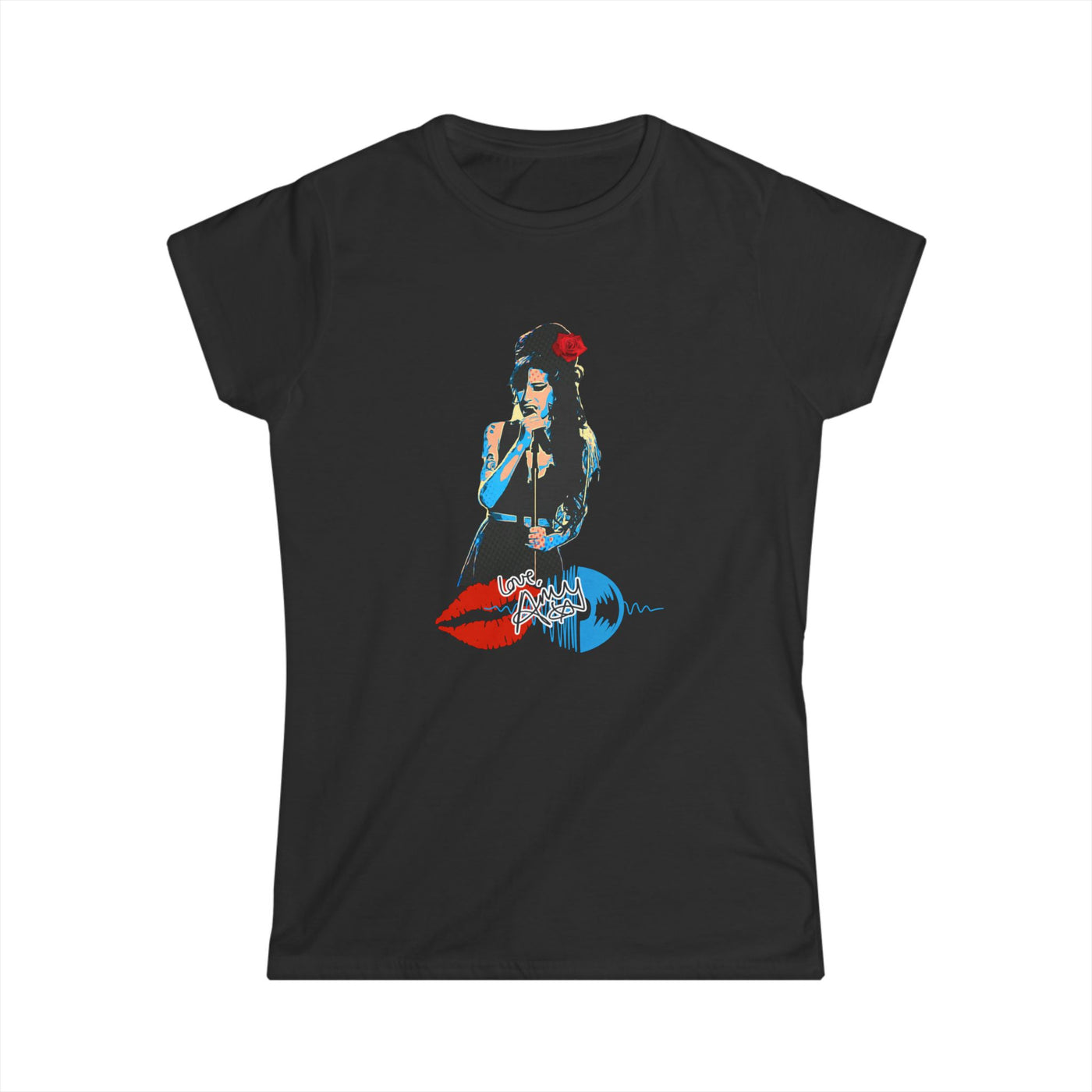 Amy Winehouse Bold Floral Art Women's Shirt
